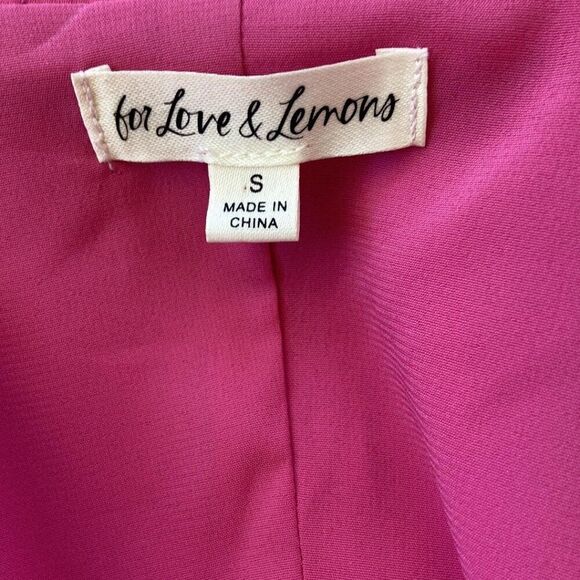 FOR LOVE AND LEMONS DRESS "MARIE' PINK SATIN OPEN BACK NWOT SZ SM - Picture 9 of 9